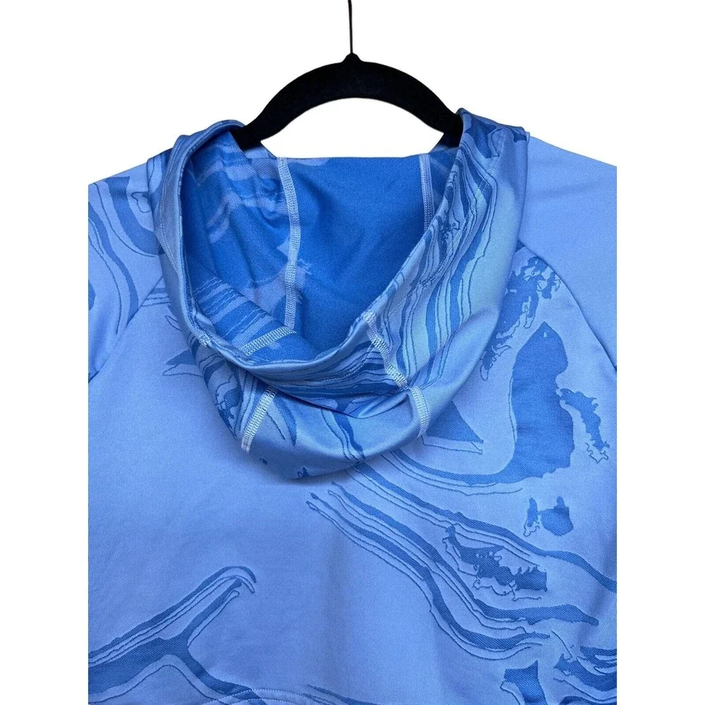Gymshark Power Pullover Crop Top Blue Swirl Women’s Size XS‎